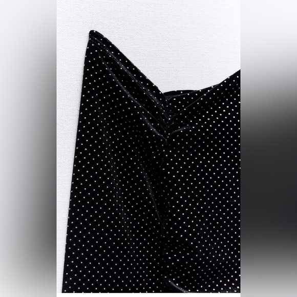 Zara Studded Asymmetrical Velvet Dress - Picture 3 of 8